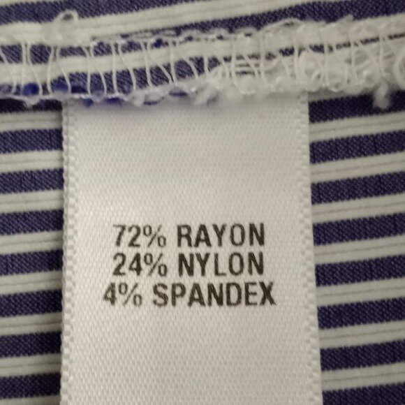 Counterparts Womens 12 Blue White Coastal Stripe Sailor Capri Crop Pull On Pants - Picture 5 of 5